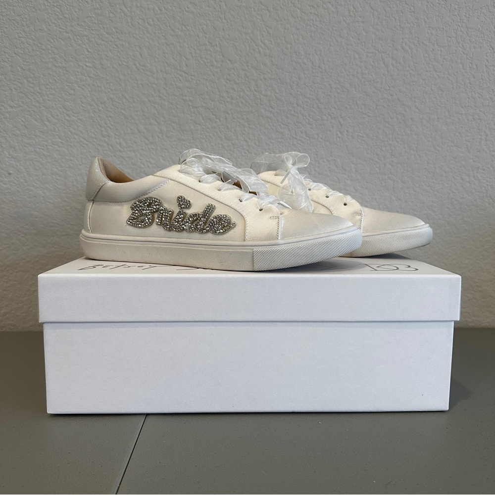 Betty Johnson x David’s Bridal Ivory Satin Bridal Sneakers